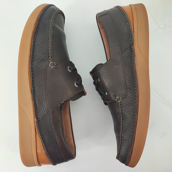 Clarks Men\'s Brown Leather Casual Loafers Shoes Size 11 main image 4